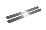 Land Rover Discovery III 2004+ door sill plates in stainless steel with Discovery logo