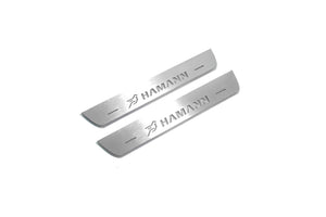 Illuminated LED Door Sill Tread Plates BMW X6 F16 2015-2019 With HAMANN Logo BMW Led Door Sills opdesign