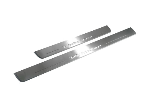Hyundai Veloster FS 2011–2017 — Stainless Steel LED Door Sills — Veloster Logo