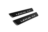Lexus RZ 2022+ stainless steel LED door sill plates with Lexus RZ logo