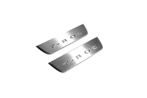 Illuminated LED Door Sill Tread Plates Volkswagen T-Roc 2017+ With T-Roc Logo Volkswagen Led Door Sills opdesign