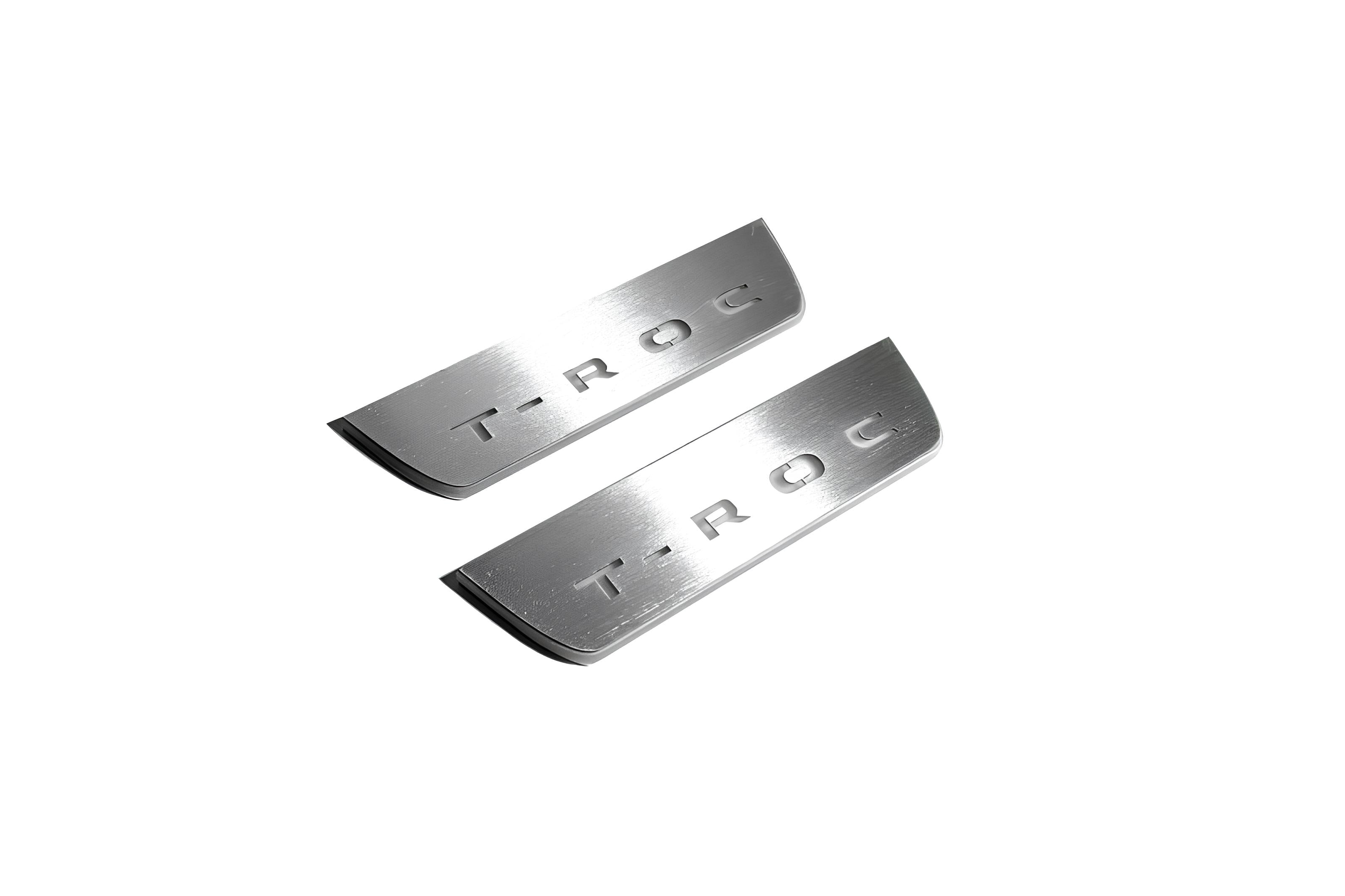 Illuminated LED Door Sill Tread Plates Volkswagen T-Roc 2017+ With T-Roc Logo Volkswagen Led Door Sills opdesign