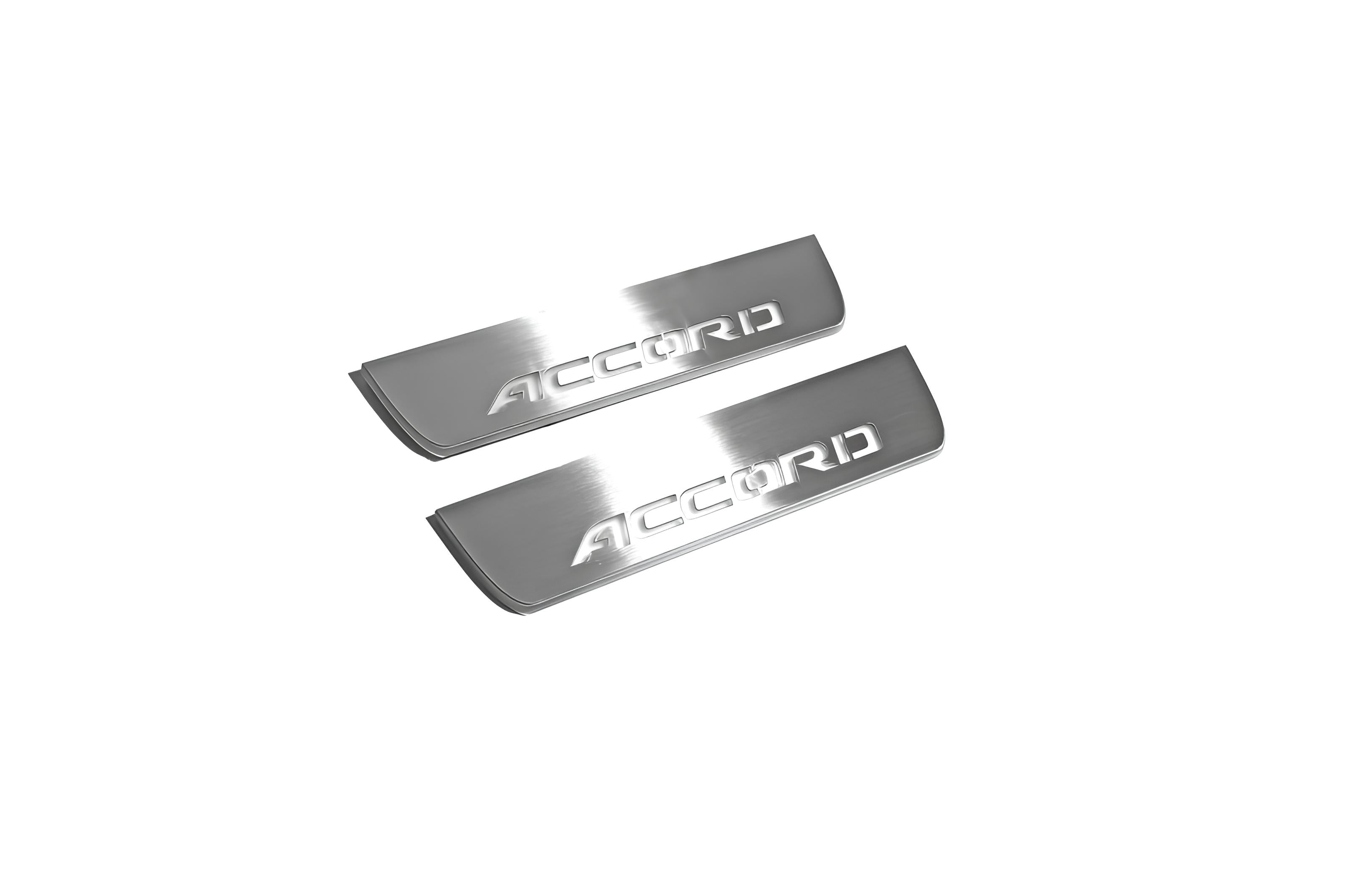 Illuminated LED Door Sill Tread Plates Honda Accord X 2018-2023 With Accord Logo Honda Led Door Sills opdesign