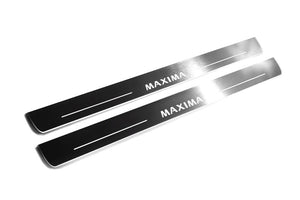 Nissan Maxima VIII A36 Stainless Steel LED Door Sills – Maxima Logo