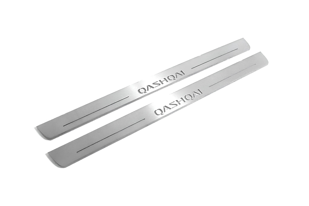 LED door sill plates for Nissan Qashqai I J10 2007+ with Qashqai logo