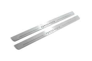 Illuminated LED Door Sill Tread Plates Nissan Qashqai II 2014-2021 With Qashqai Logo Nissan Led Door Sills opdesign