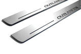Mitsubishi Outlander II CW 2007+ stainless steel LED door sill plates with Outlander logo