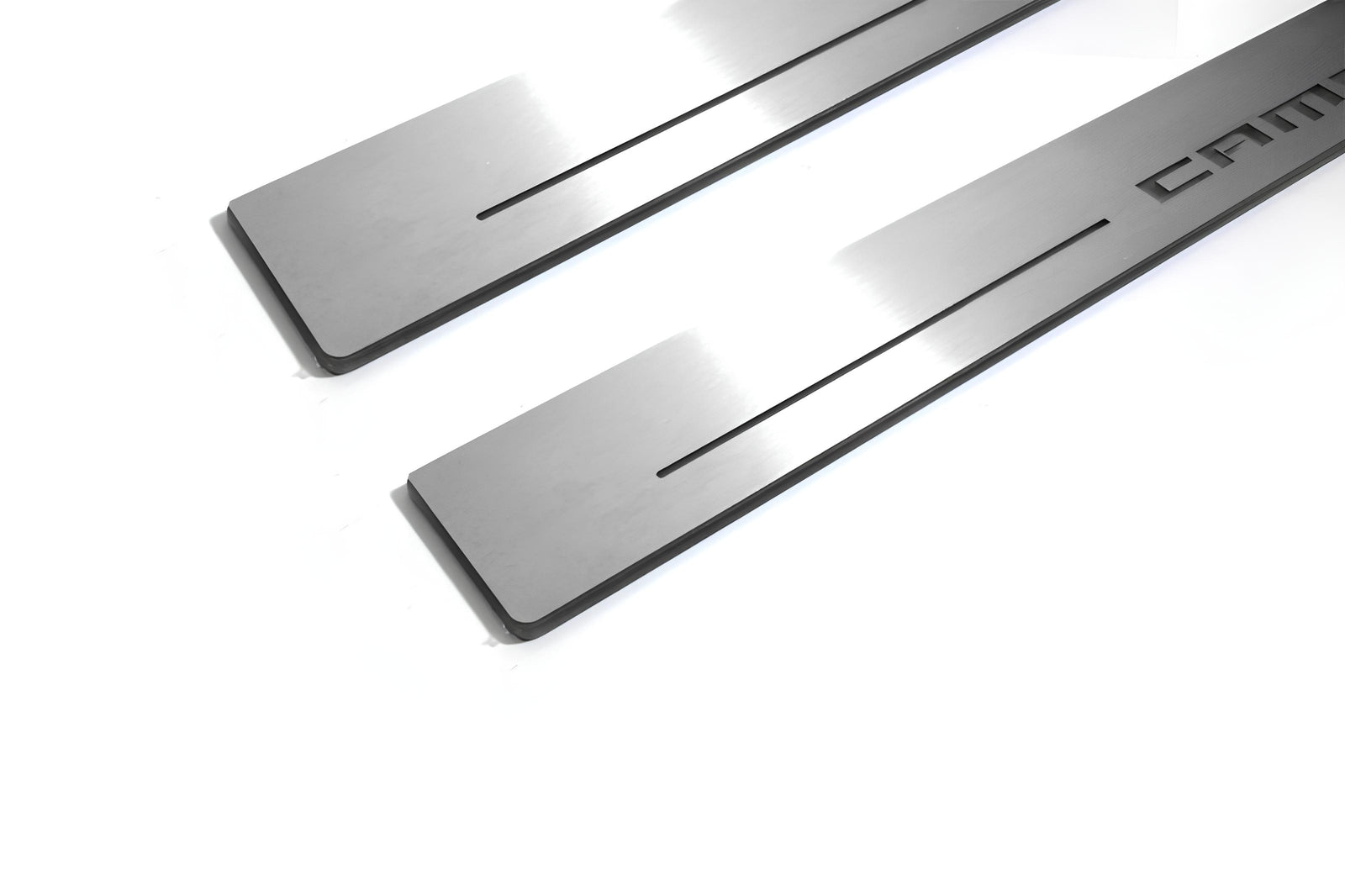 Chevrolet Camaro VI 2016+ stainless steel LED door sill plates with Camaro logo