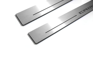 Illuminated LED Door Sill Tread Plates Chevrolet Camaro VI 2016-2024 With Camaro Logo Chevrolet Led Door Sills opdesign
