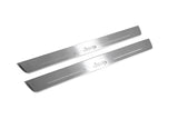 Jeep Cherokee KL 2014+ illuminated entry guards in stainless steel with Jeep logo