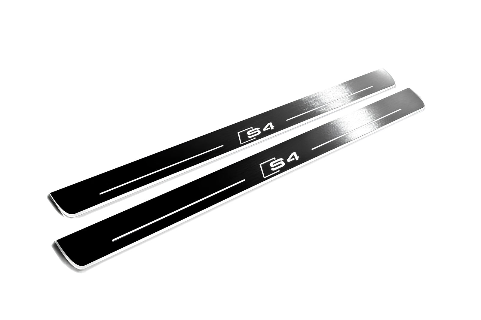LED door sill plates Audi A4 B8 2007+ in stainless steel with S4 logo