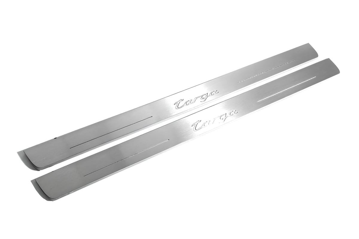 LED door sill plates Porsche 911 (996) 1997+ stainless steel with Targa logo