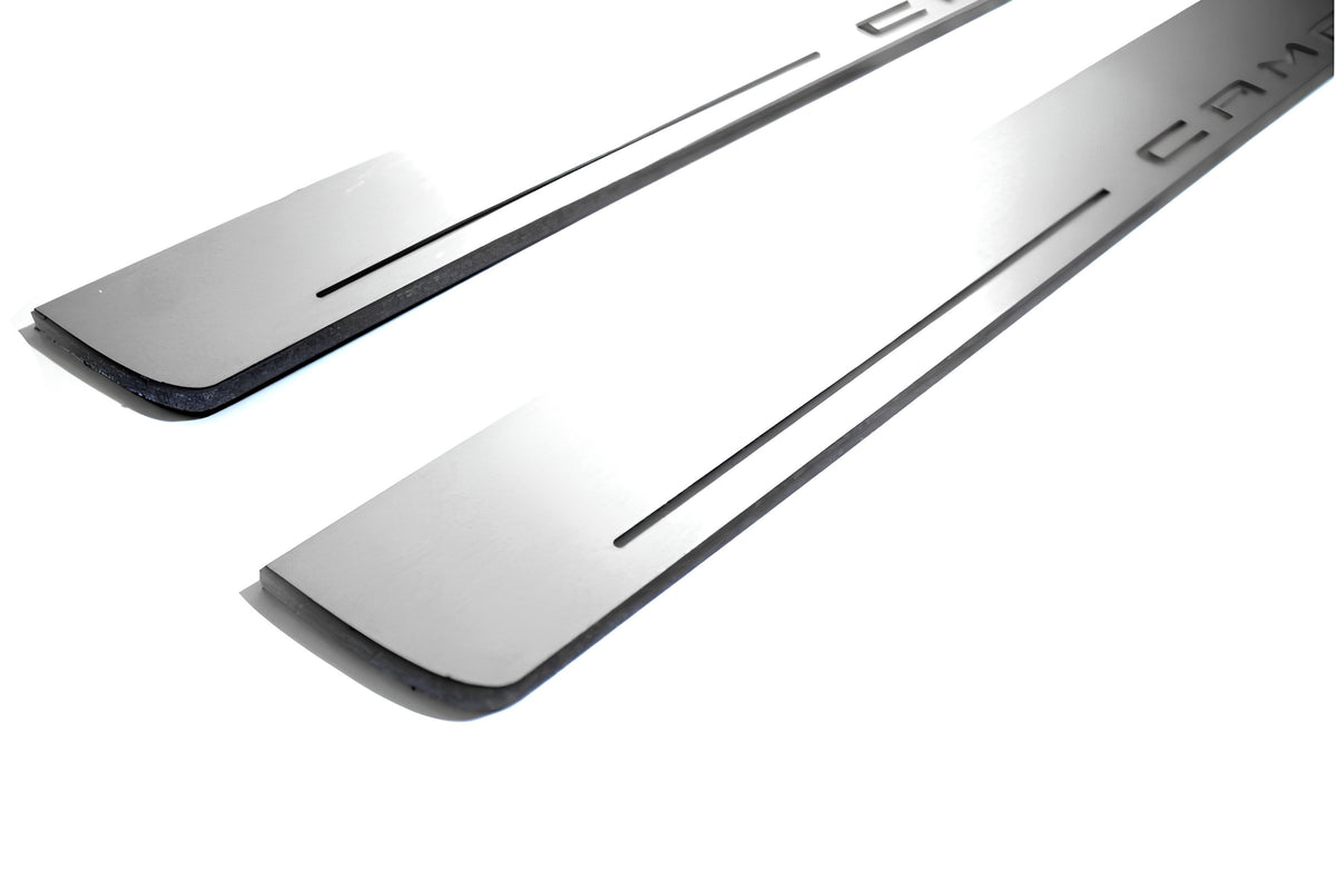 stainless steel LED door sill plates with Toyota Camry V70 2018+ with Camry logo