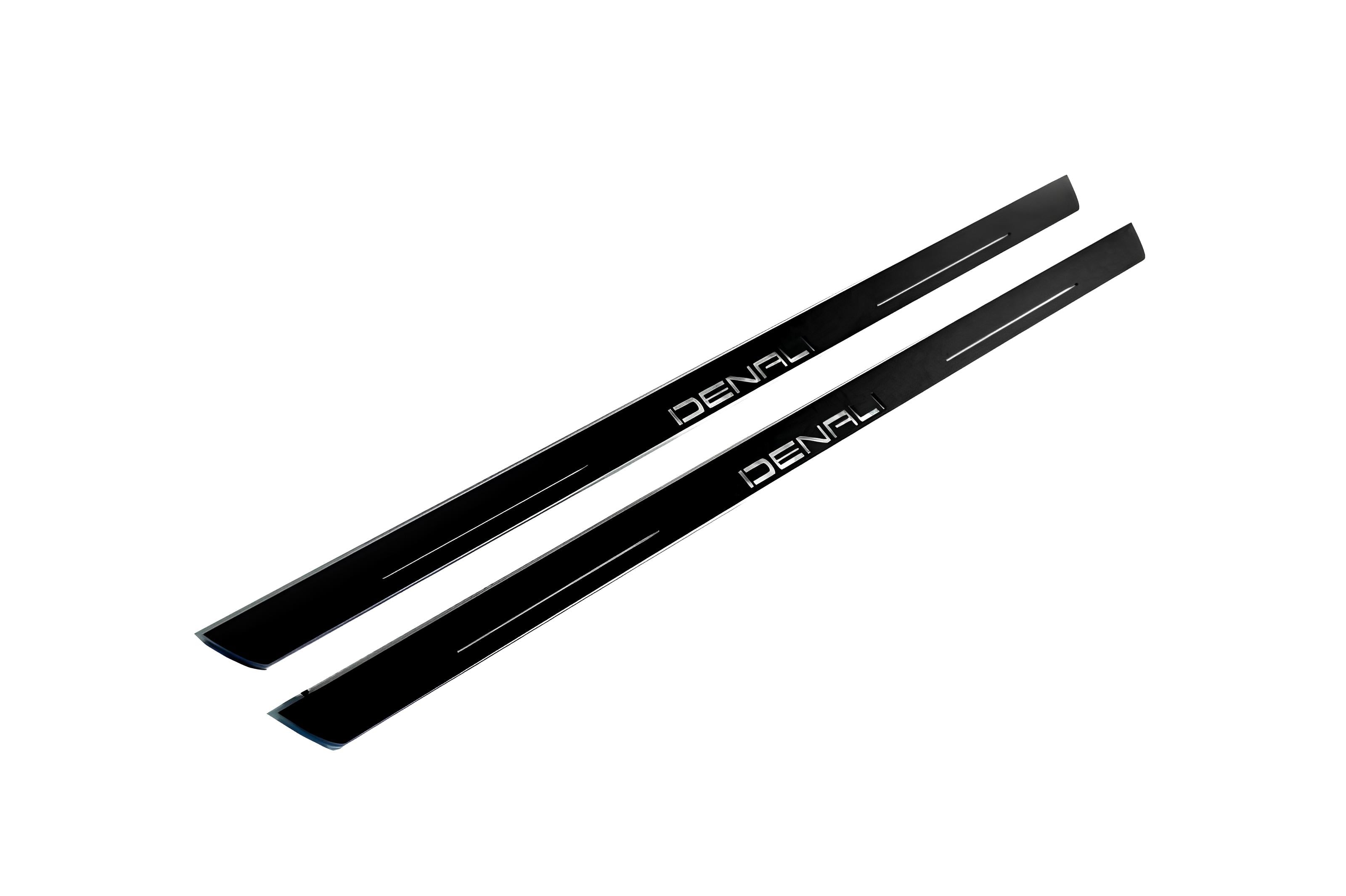 Illuminated LED Door Sill Tread Plates GMC Terrain II 2018+ With DENALI Logo GMC Led Door Sills opdesign