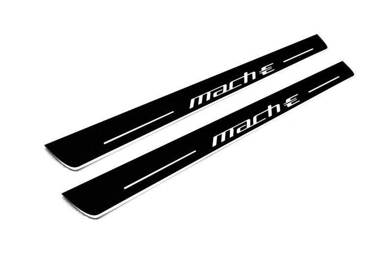 LED door sill plates stainless steel Ford Mach-E 2020+ with Mach-E logo