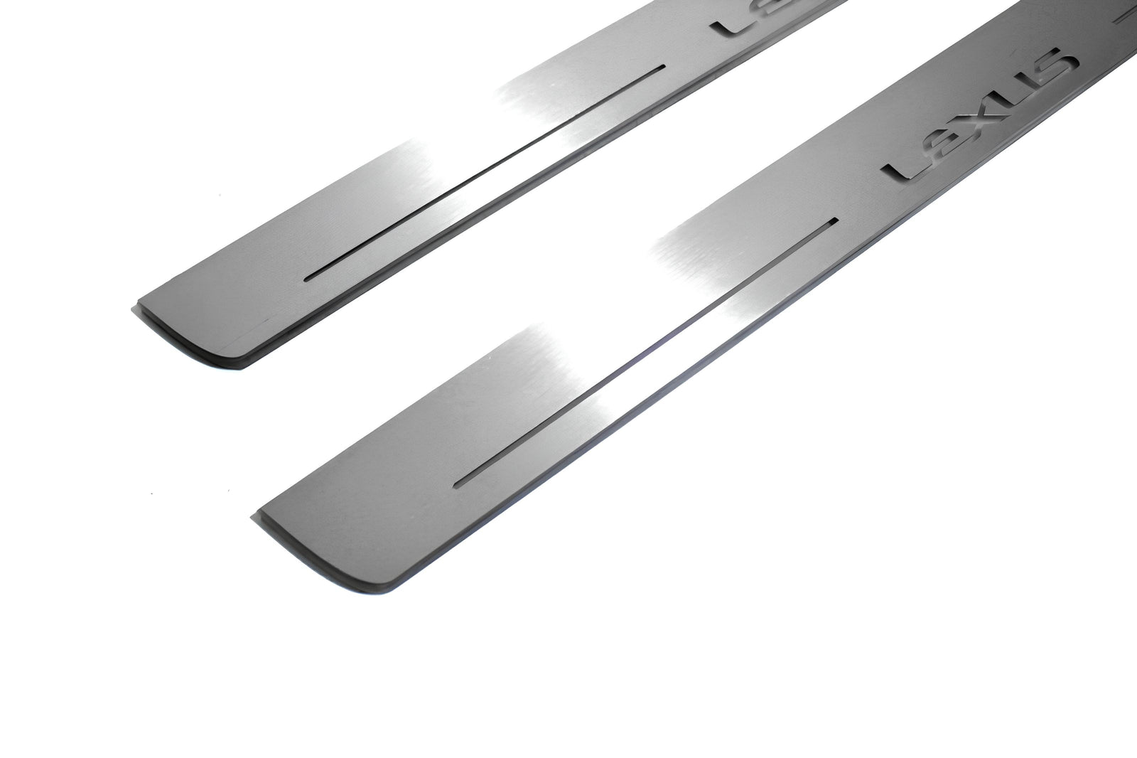 Lexus ES VI XV60 2012+ LED door sill plates in stainless steel with Lexus logo