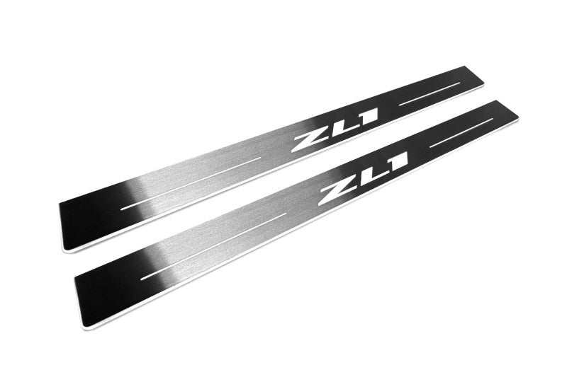 Chevrolet Camaro VI Stainless Steel LED Door Sills – ZL1 Logo