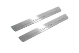 LED door sill plates stainless steel Dacia Logan II 2013+ with Logan logo