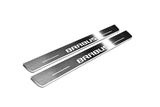 Mercedes C W205 2014+ LED door sill plates stainless steel with Brabus logo