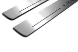 LED door sill plates Nissan Leaf I 2010+ stainless steel with Leaf logo