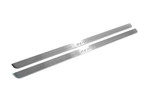 Illuminated LED Door Sill Tread Plates Dodge Challenger 2008-2023 With DEMON Logo Dodge Led Door Sills opdesign