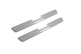 Volkswagen Touareg II 2010+ LED door sill plates stainless steel with Touareg logo