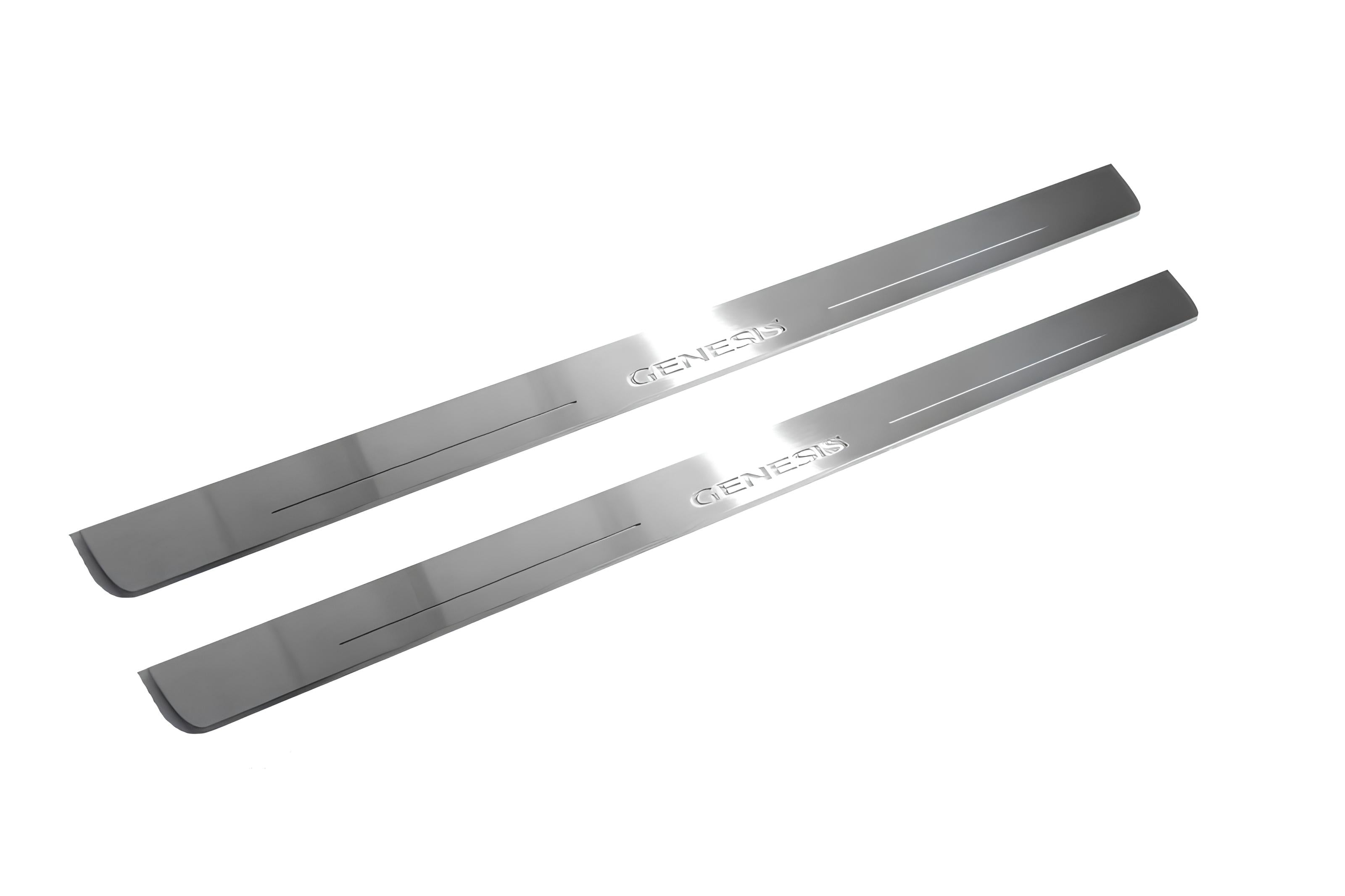 Illuminated LED Door Sill Tread Plates Hyundai Genesis Coupe 2008-2016 With Genesis Logo Hyundai Led Door Sills opdesign