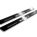 Illuminated LED Door Sill Tread Plates Mazda 3 IV 2019+ With Mazda 3 Logo Mazda Led Door Sills opdesign