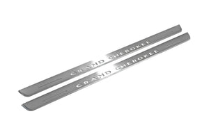 Illuminated LED Door Sill Tread Plates Jeep Grand Cherokee III 2005-2010 With Grand Cherokee Logo Jeep Led Door Sills opdesign