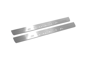 Illuminated LED Door Sill Tread Plates Hyundai Sonata VIII FL 2024+ With Sonata Logo Hyundai Led Door Sills opdesign