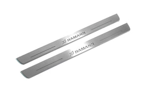 Illuminated LED Door Sill Tread Plates BMW X6 F16 2015-2019 With HAMANN Logo BMW Led Door Sills opdesign