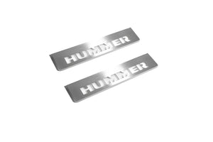 Illuminated LED Door Sill Tread Plates Hummer H2 2002-2009 With Hummer Logo Hummer Led Door Sills opdesign