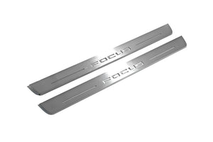 Illuminated LED Door Sill Tread Plates Ford Focus IV 2018+ With Focus Logo Ford Led Door Sills opdesign