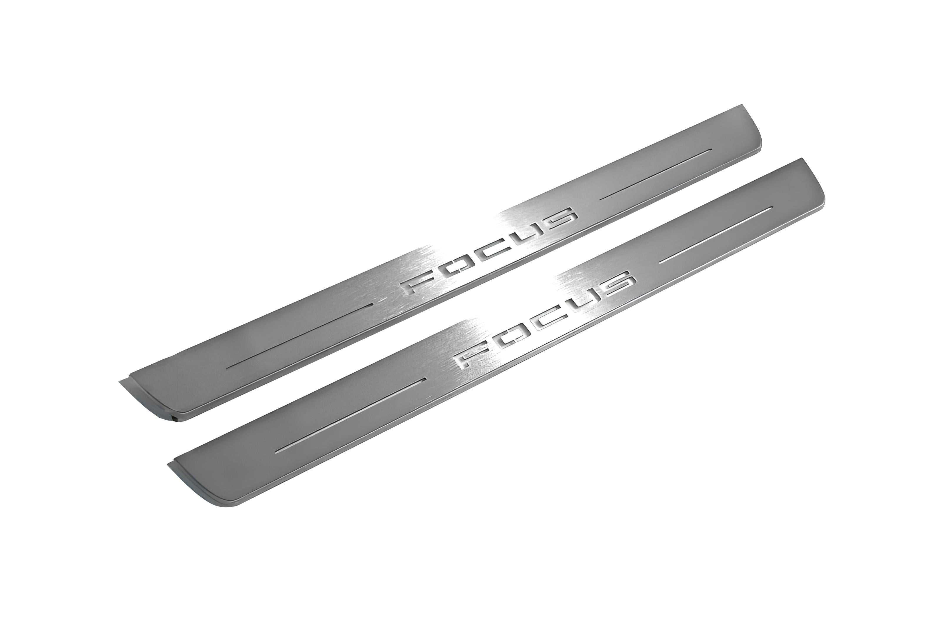 Illuminated LED Door Sill Tread Plates Ford Focus IV 2018+ With Focus Logo Ford Led Door Sills opdesign