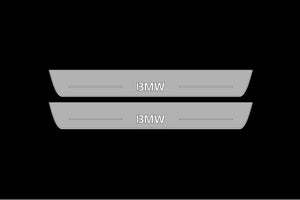 Illuminated LED Door Sill Tread Plates BMW 5 G30 2017-2023 With BMW Logo BMW Led Door Sills opdesign