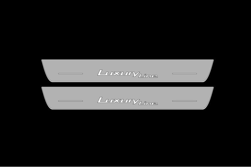 Illuminated LED Door Sill Tread Plates BMW 5 G30 2017-2023 With Luxury Line Logo BMW Led Door Sills opdesign