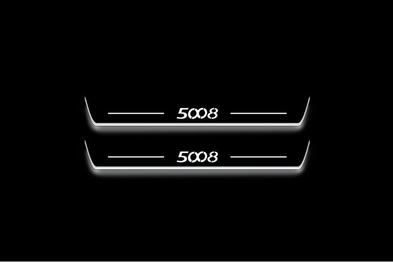 Peugeot 5008 I 2009+ Stainless Steel LED Door Sills – 5008 Logo