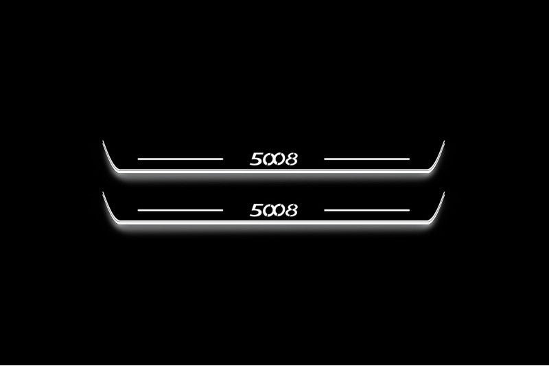 Peugeot 5008 I 2009+ Stainless Steel LED Door Sills – 5008 Logo