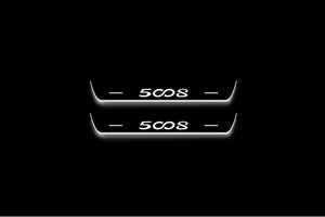 Peugeot 5008 II 2017+ Stainless Steel LED Door Sills – 5008 Logo