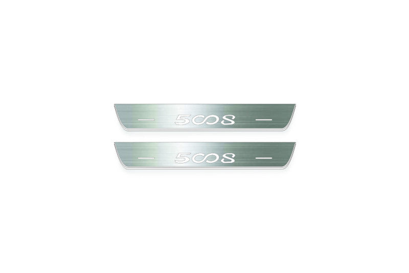 Peugeot 5008 II 2017+ Stainless Steel LED Door Sills – 5008 Logo