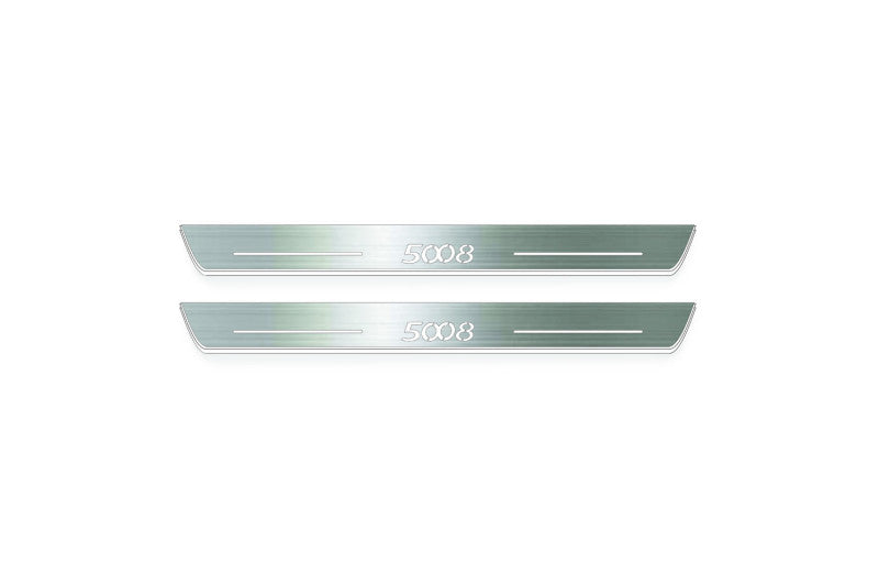 Peugeot 5008 I 2009+ Stainless Steel LED Door Sills – 5008 Logo