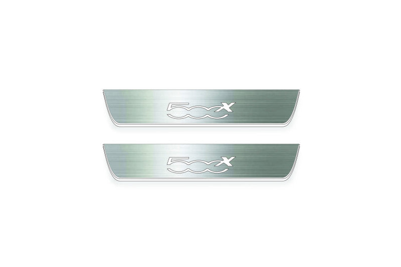 LED door sill plates stainless steel Fiat 500X 2014+ with 500X logo