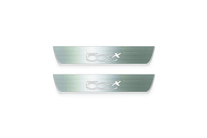 Fiat 500X 2014+ LED Door Sills Illuminated Scuff 500X Logo Stainless Steel Entry Guards Door Sills Decoin