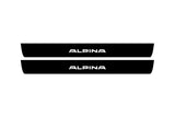 stainless steel illuminated door sill protectors for BMW 5 F10 2009+ with Alpina logo