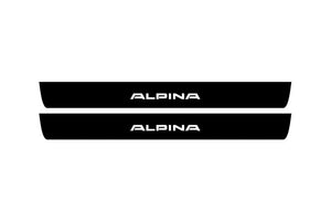 BMW 5 F10 2009-2017 Illuminated Matte Sill Plates with logo Alpina BMW Led Door Sills PRO opdesign
