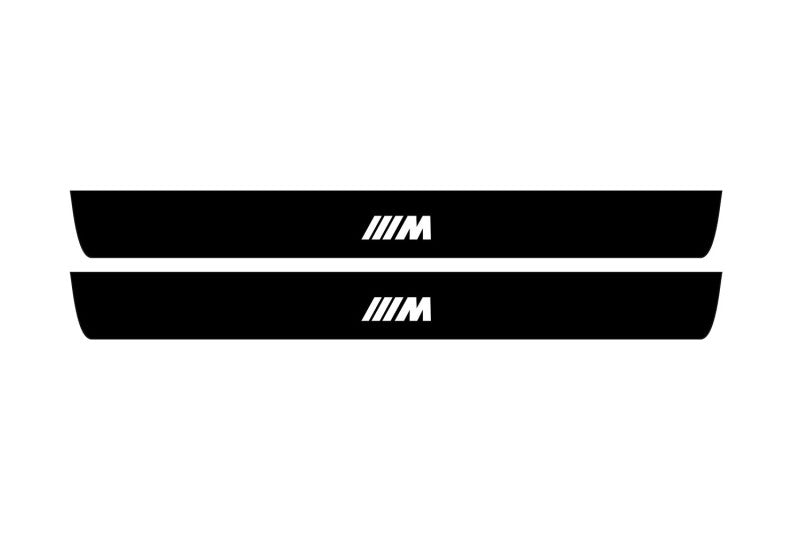 BMW 5 F10 2009+ door sill plates in stainless steel with ///M logo