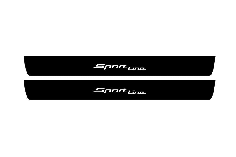 BMW 5 F10 2009+ stainless steel illuminated entry guards with Sport Line logo