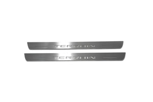Illuminated LED Door Sill Tread Plates GMC Terrain II 2018+ With Terrain Logo GMC Led Door Sills opdesign