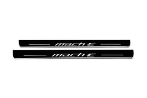 Mustang Mach-E 2020+ LED Door Sills Illuminated Scuff Mach-E Logo Stainless Steel Entry Guards