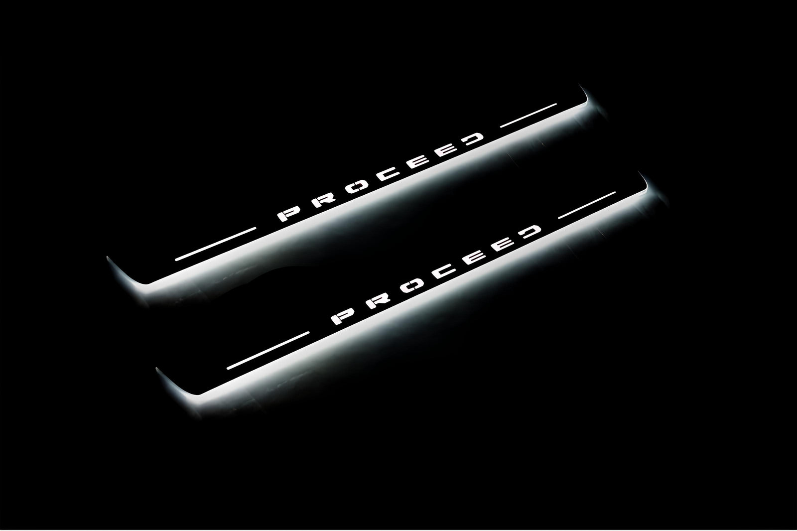 LED door sill plates for KIA Proceed III 2018+ stainless steel with Proceed logo